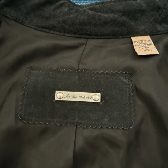 I.E.Relaxed Size XL Black Suede Leather Riding Jacket Coat - Picture 6 of 8